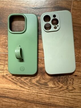 Loopy case in color OLIVE - Protective Silicone Case bundle iPhone 16 pro